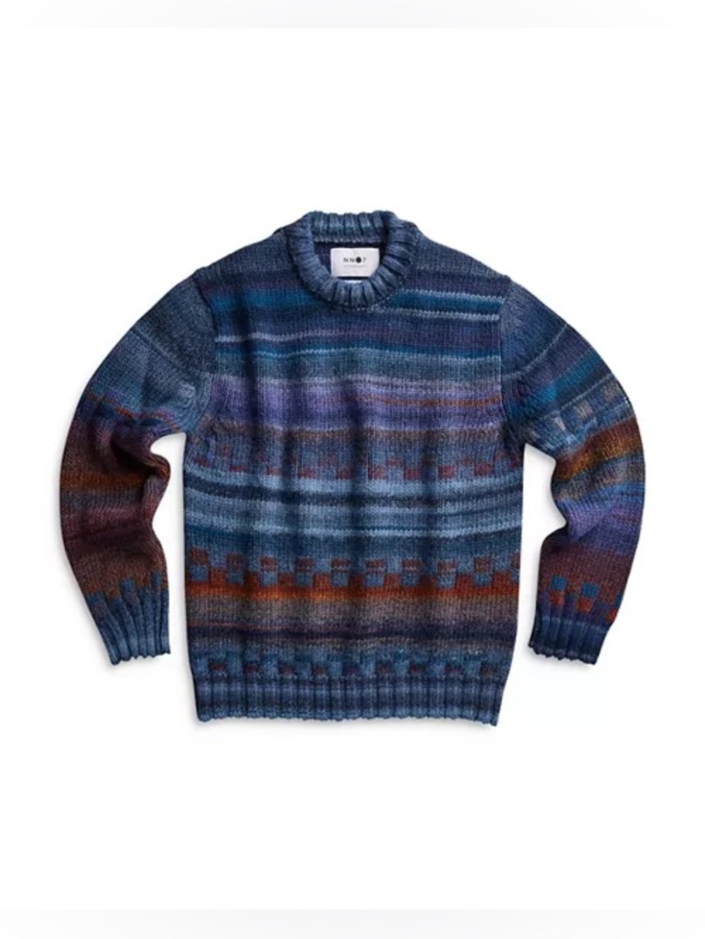 NWT NN07 No Nationality Jackson Abstract Wool Sweater Multi Color size XL